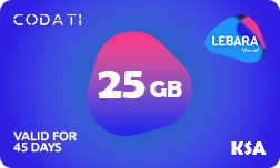 Lebara Data (KSA) - 25 GB - 45 Days